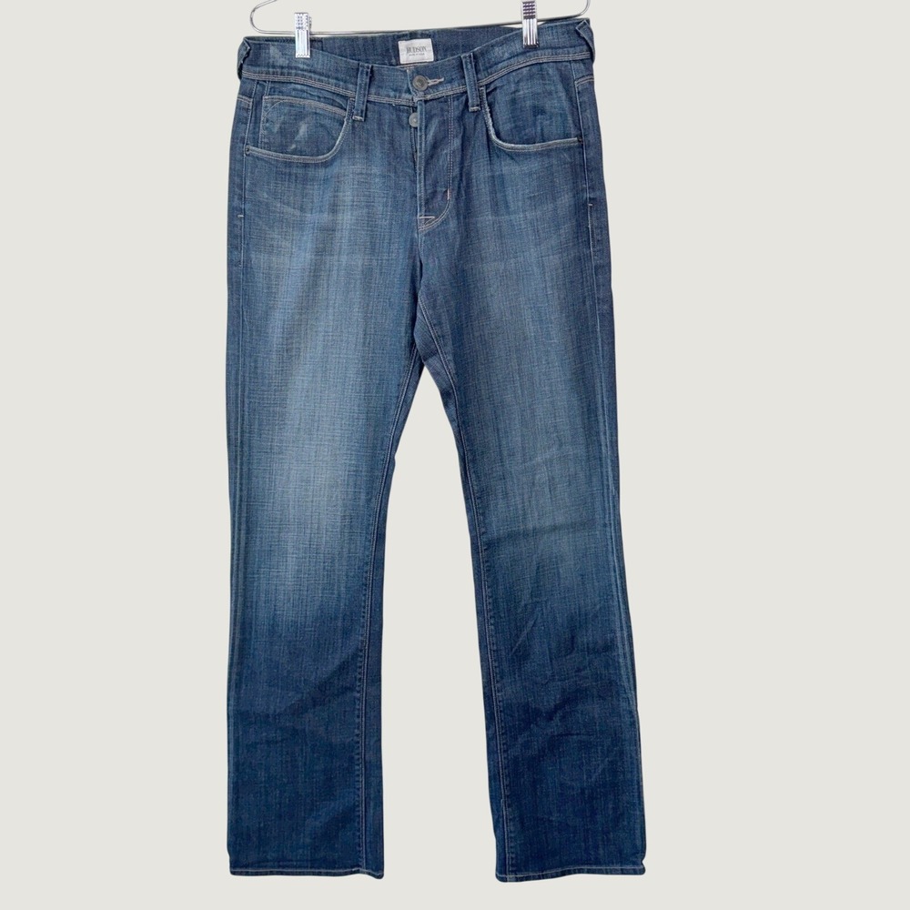 Hudson Clifton Relax Bootcut Jeans 31x33 Blue Denim Button Fly Distressed Y2K‎